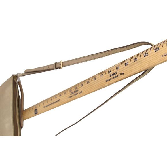 FOSSIL ANTIQUE GOLD GENUINE LEATHER X-BODY SHOULDER BAG HANDBAG CLUTCH PURSE - Picture 13 of 14